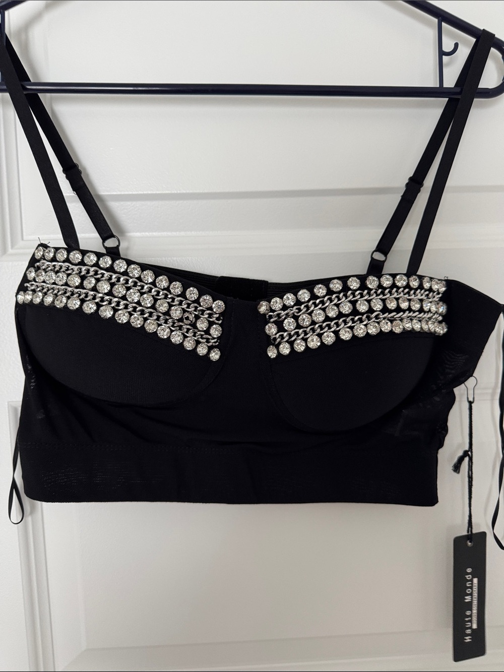 Haute Monde Black Branded Hang Tag with Ribbon